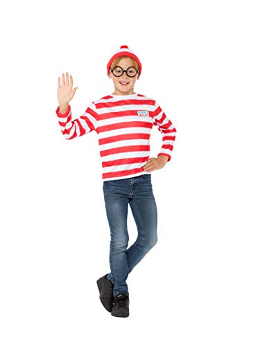Smiffys Officially Licensed Where's Wally? Instant Kit, Red, White, Teen Boy - 12 Years +