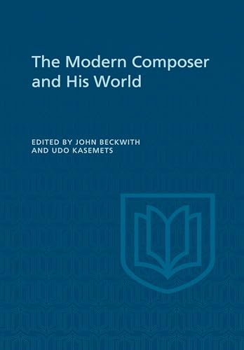 Book cover: “The Modern Composer and His World,” blue with a book emblem.