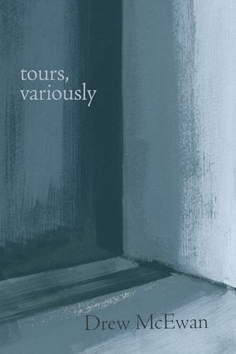 Book cover with abstract blue brushstrokes and white text.
