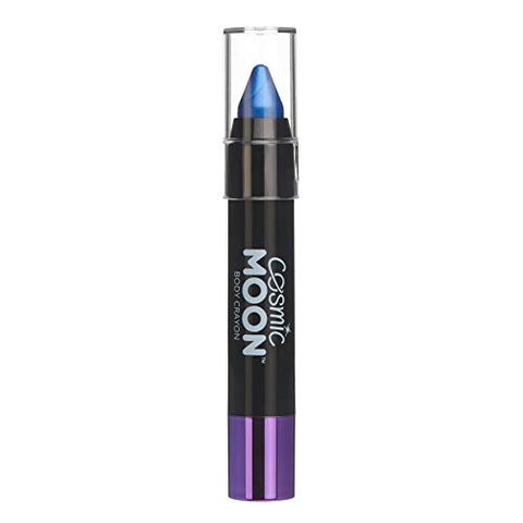 Metallic Face Paint Stick Body Crayon for the Face & Body by Cosmic Moon - Blue - Face Paint Makeup for Adults, Kids - 3.5g