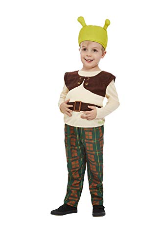 Smiffys 52359T1 Officially Licensed Shrek Costume, Boys, Green, Toddler - Age 1-2 years