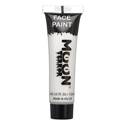 Halloween Face & Body Paint by Moon Terror - Wicked White - Water Based Face Paint Makeup for Adults, Kids - 12ml