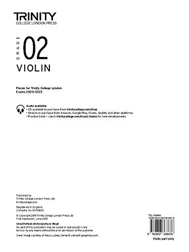 Trinity College London Violin Exam Pieces 2020-2023: Grade 2 (Part Only)