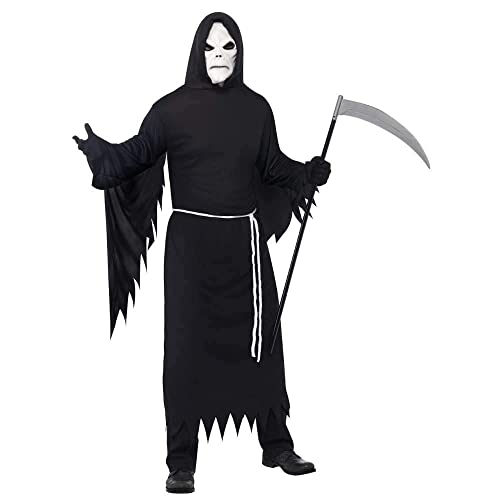 Adult Black Grim Reaper Costume Chest size MEDIUM