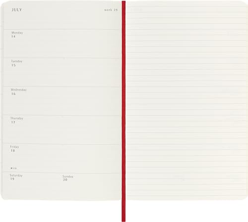 Moleskine 2025 18-Month Weekly Large Softcover Notebook: Scarlet Red