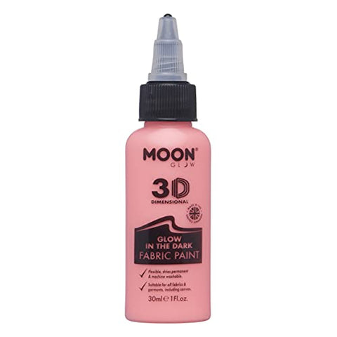 Moon Glow - Glow in the Dark Fabric Paint Red