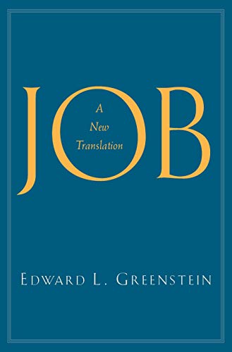 Book cover with blue background, large yellow text reading Job: A New Translation.