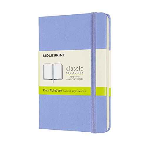 Moleskine - Classic Notebook, Plain Notebook, Hard Cover And Elastic Closure, Size Pocket 9 X 14 Cm, Colour Hydrangea Blue, 192 Pages