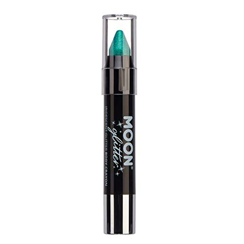 Iridescent Glitter Paint Stick/Body Crayon makeup for the Face & Body by Moon Glitter - 3.5g - Green