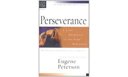 Book cover: “Perseverance” by Eugene Peterson, with mountain image.