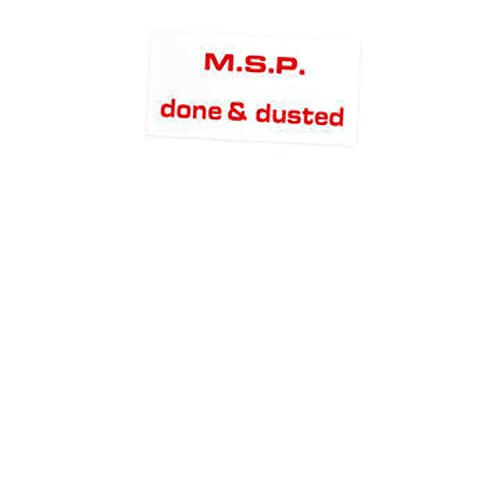 Red and white record sleeve with "M.S.P." and "done & dusted" text.