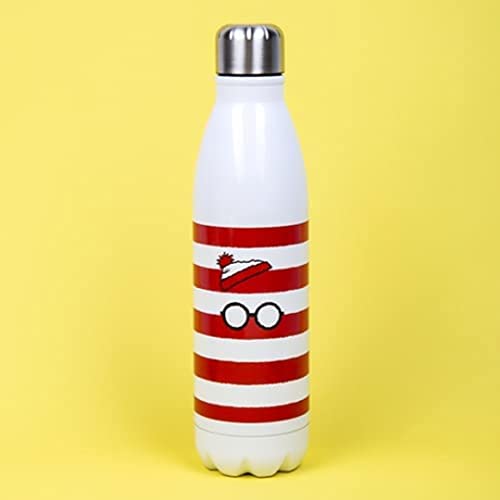 Where's Wally? Water Bottle. 500ml Capacity. Metal Double Walled Drinks Bottle. Officially Licensed Where's Wally? Merchandise. Hot or Cold Drinks Bottle