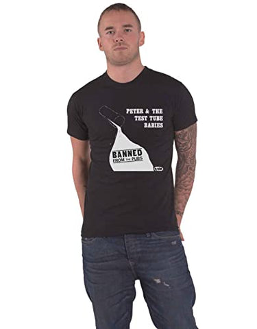 Peter And The Test Tube Babies T Shirt Banned from The Pubs Official Mens Black S