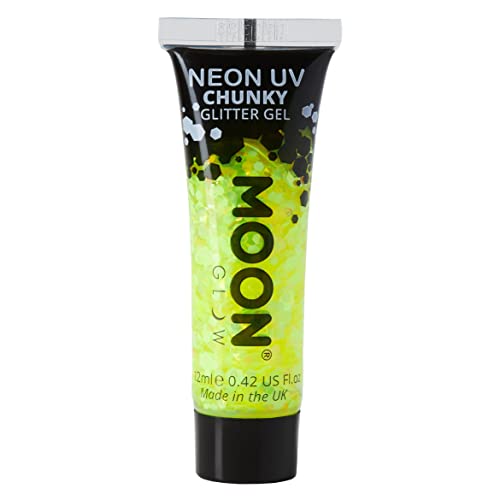 Moon Glow - Neon UV Chunky Glitter Gel, Yellow