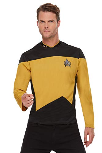 Smiffys 52446XL Officially Licensed Star Trek, The Next Generation Operations Uniform, Men, Yellow, XL - Size 46"-48"