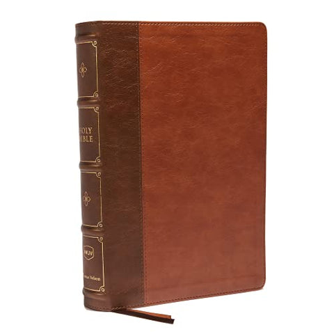 NKJV, Large Print Verse-by-Verse Reference Bible, Maclaren Series, Leathersoft, Brown, Comfort Print: Holy Bible, New King James Version