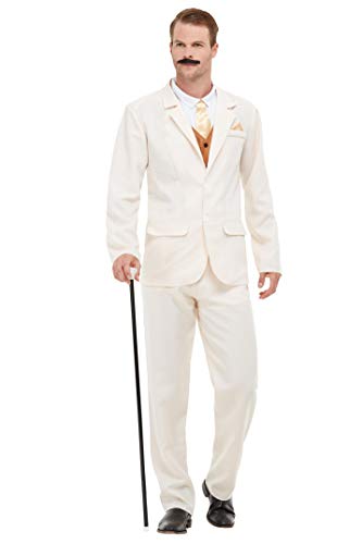Smiffys 50724L Roaring 20s Gent Costume, Men, White, L - Size 42"-44"