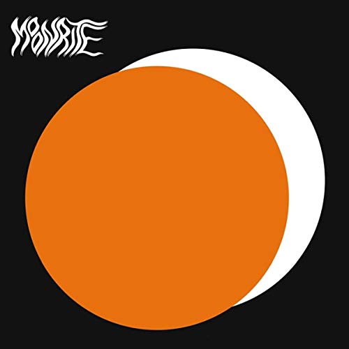 Moonrite album cover: black background with a large orange and white moon.