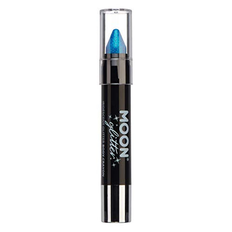 Iridescent Glitter Paint Stick/Body Crayon makeup for the Face & Body by Moon Glitter - 3.5g - Blue