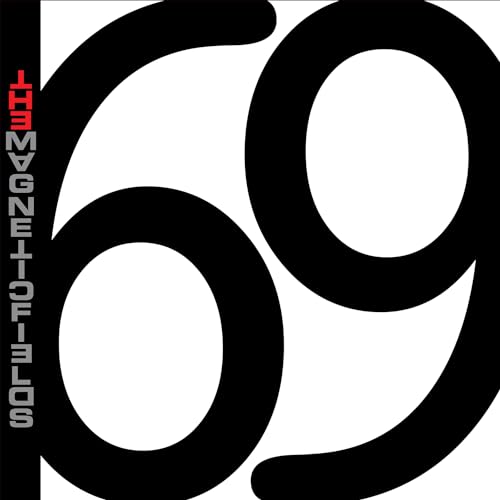 Album cover for The Magnetic Fields’ “69 Love Songs” with large black numerals.