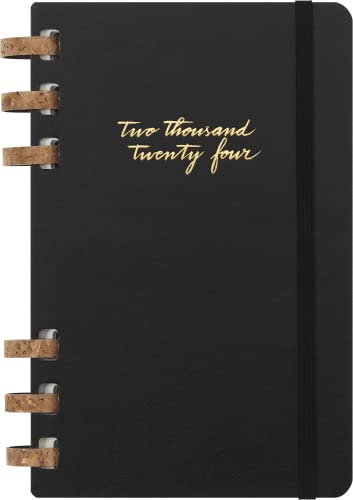 Moleskine Monthly and Weekly Spiral Agenda 12 Months 2024, Agenda 2024, Size Large 15x21, Hard Cover and Elastic Closure, Colour Black