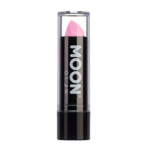 Neon UV Lipstick by Moon Glow - Pastel Pink - Bright Neon Coloured Lipstick - Glows under UV