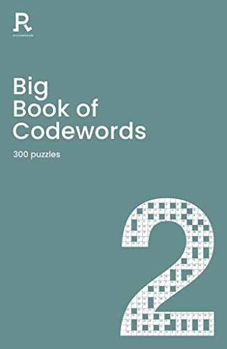 Large book with codeword puzzles, black and white interior, adult-oriented, puzzle book cover design.