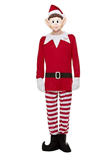Smiffys 52244XL Officially Licensed Elves Behavin' Badly Mens Elf Costume, Red & White, XL - Size 46"-48"