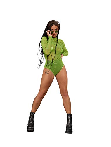 Smiffys Fever Cannabis Sheer Bodysuit