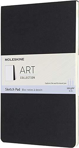 Moleskine 13 X 21 Cm Large Size Art Sketchbook, Paper For Pencils, Charcoal, Pens, Fountain Pens And Markers Soft Cover, Colour Black, 48 Pages