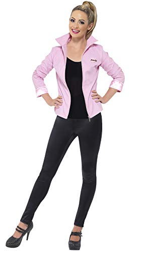 Smiffys Women's Grease Deluxe Pink Ladies Jacket, Size: S, Colour: Pink, 25875
