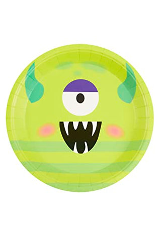 Monster Tableware, Party Plates, Green x8