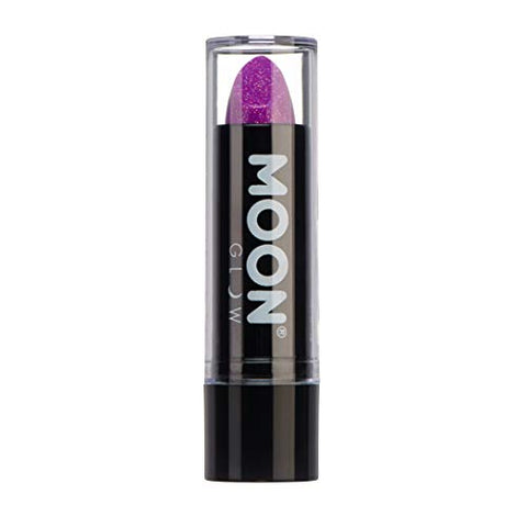 Neon UV Glitter Lipstick by Moon Glow - Purple - Bright Neon Coloured Lipstick - Glows under UV