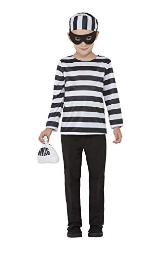 Smiffys 71054M Convict Costume, Boys, Black, M - Age 7-9 years