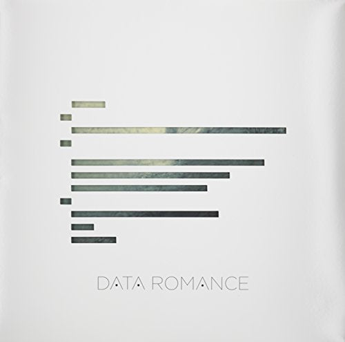 Vinyl record cover with abstract dark green lines and "Data Romance" text.