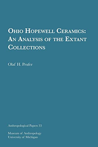 Book cover: "Ohio Hopewell Ceramics" by Olaf H. Prufer, teal background.