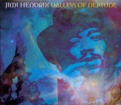 CDBust of Jimi Hendrix overlaid with a colorful, cosmic nebula and starry space background.