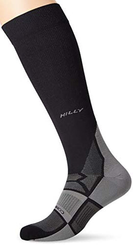 Hilly Pulse Compression Sock Socks - Black/grey, Large [BLU-RAY]