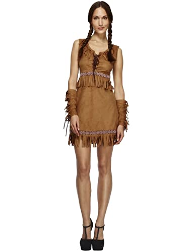 Fever Adult Women's Pocahontas Costume, Dress and Arm Cuffs, Western, Size: M, 32042