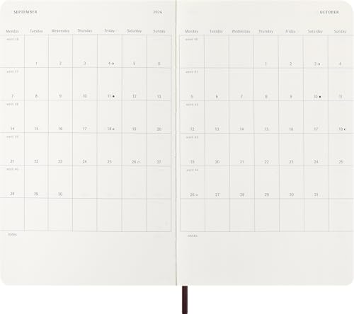 Moleskine Precious & Ethical 2026 12-Month Weekly Large Hardcover Notebook in Box: Mamba Bordeaux