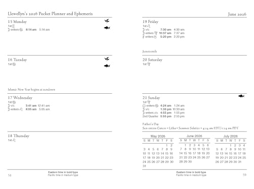 Llewellyn's 2026 Astrological Pocket Planner : Daily Ephemeris & Aspectarian 2025-2027