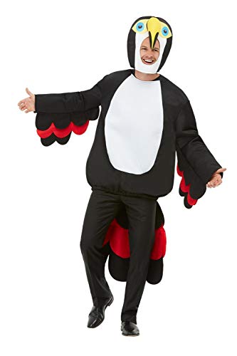 Smiffys 61017 Bird of Paradise Toucan Costume, Unisex Adult, Black, One Size