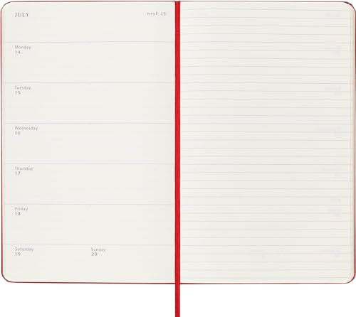 Moleskine 2025 12-Month Weekly Large Hardcover Notebook: Scarlet Red