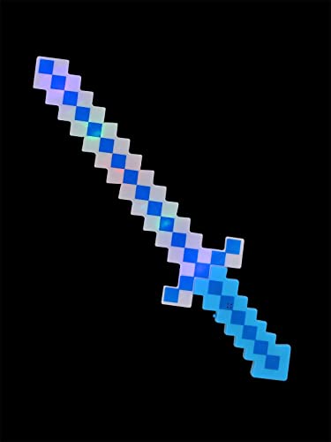 Smiffys 53304 24" LED Light Up Pixel Sword, Unisex Children, Multi-Colour, One Size