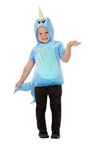 Smiffys 71060T1 Toddler Narwhal Costume, Unisex Children, Blue, Age 1-2 Years