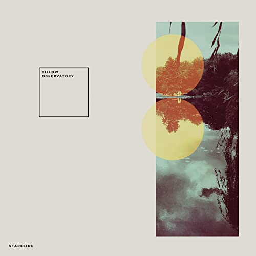 Album cover with yellow circles, water reflection, and text “Billow Observatory”.