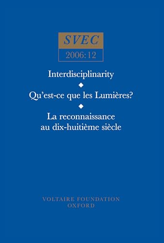 Qu'est-ce que les Lumieres?; La reconnaissance au dix-huitieme siecle; History of art; History of ideas : 2006:12