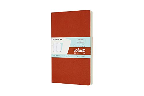 Moleskine Volant Journals Large Plain Coral Orange Aqua.Blue