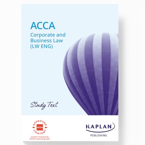 ACCA Corporate and Business Law study text book cover, Kaplan Publishing.