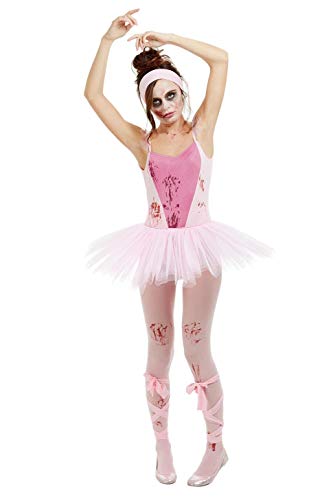 Smiffys 50939M Zombie Ballerina Costume, Women, Pink, L - UK Size 16-18